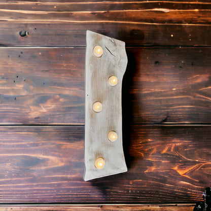 Tea Light Centerpiece | Whitewashed Live Edge | Personalize it!