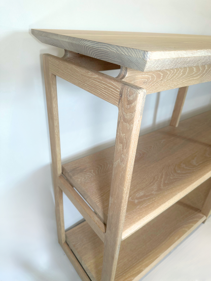 Console Table | Mid-Century White Washed White Oak