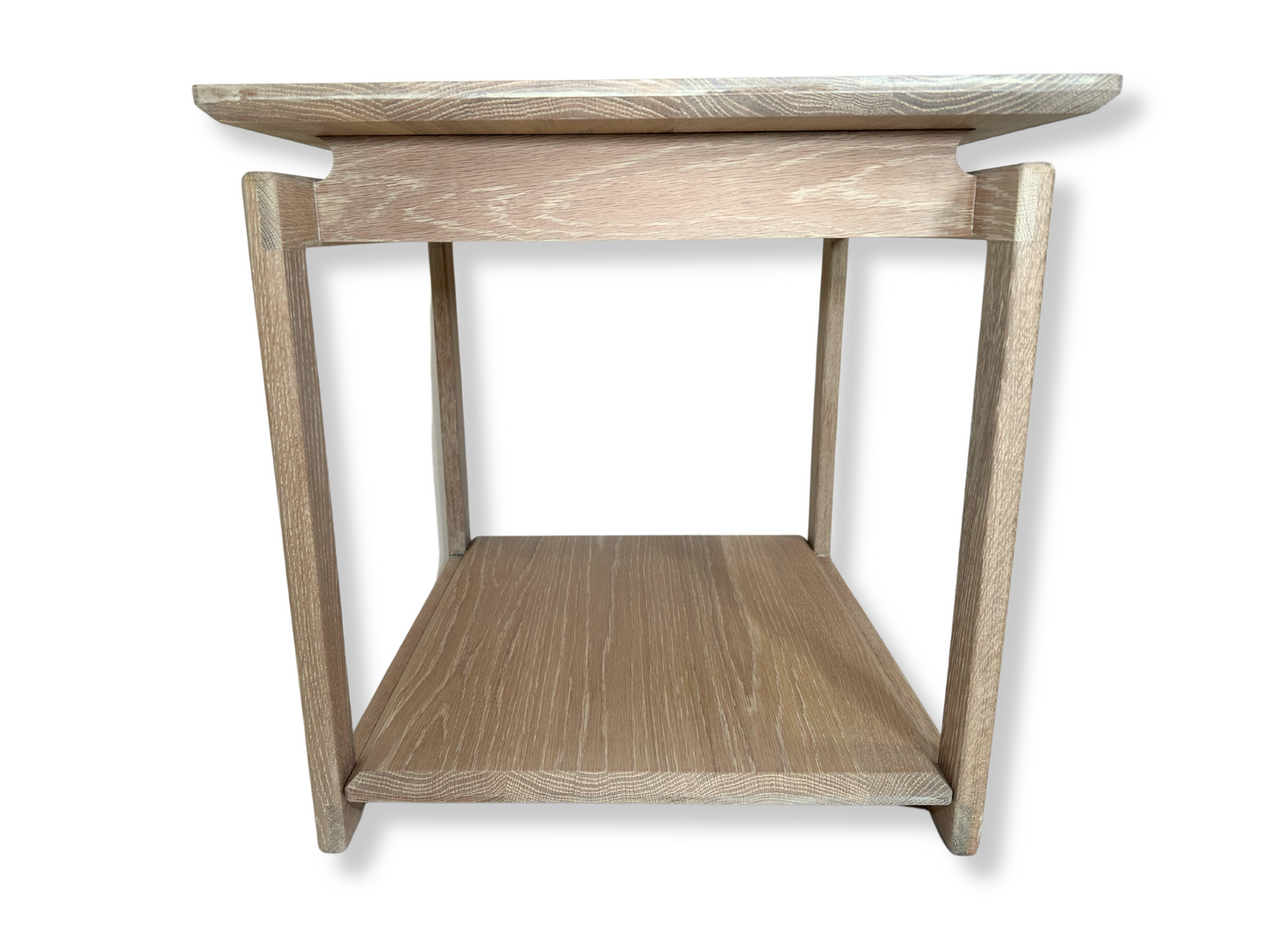 Side Table | Mid-Century White Washed White Oak