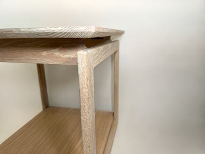 Side Table | Mid-Century White Washed White Oak