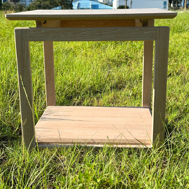 Side Table | Mid-Century White Washed White Oak