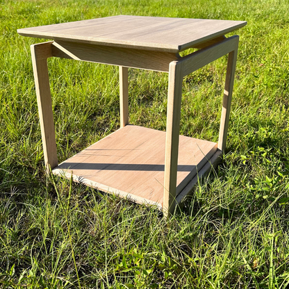 Side Table | Mid-Century White Washed White Oak