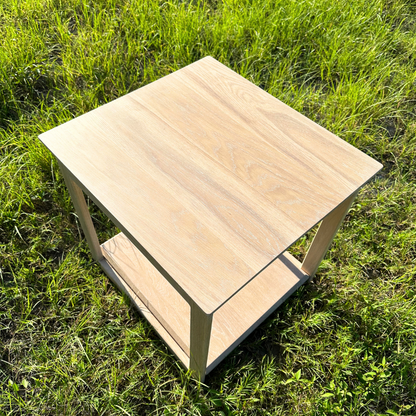 Side Table | Mid-Century White Washed White Oak