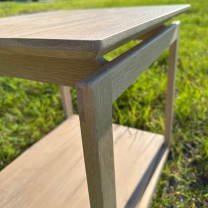 Side Table | Mid-Century White Washed White Oak