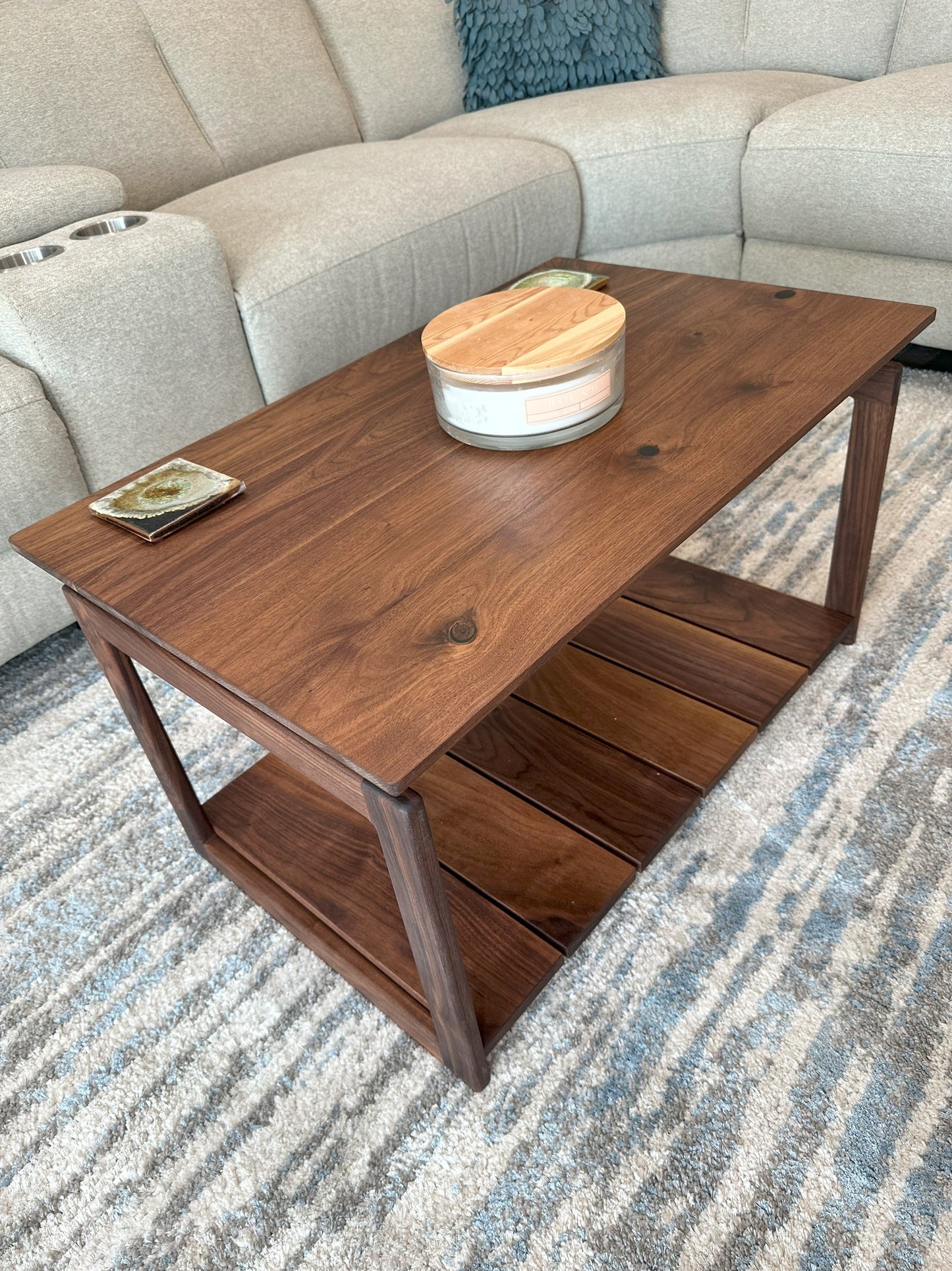 Coffee Table | Mid Century Black Walnut