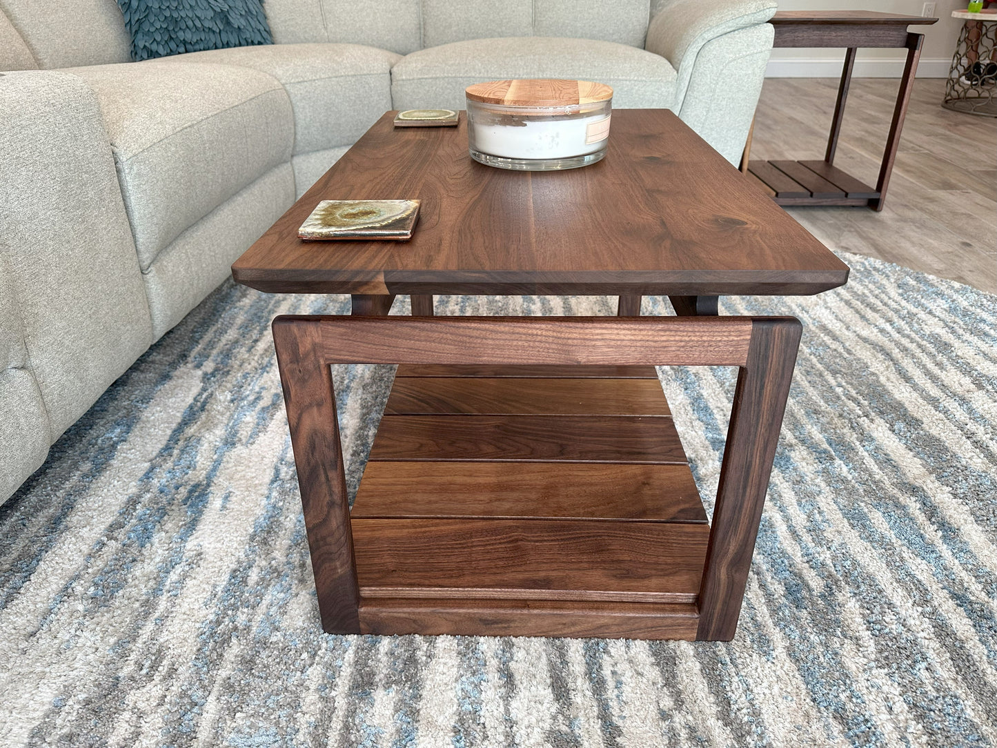 Coffee Table | Mid Century Black Walnut