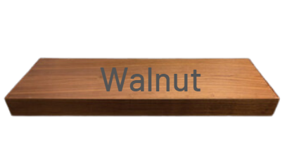 Image of a black walnut floating shelf example.